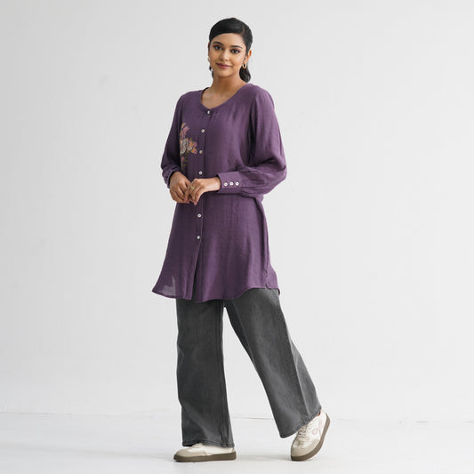 Women’s Levender Embroidered Top