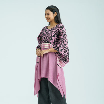 Women’s Floral Pink Mirror Kaftan Top
