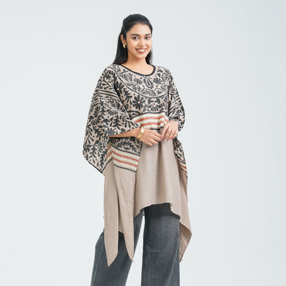 Women’s Floral Brown Mirror Kaftan Top