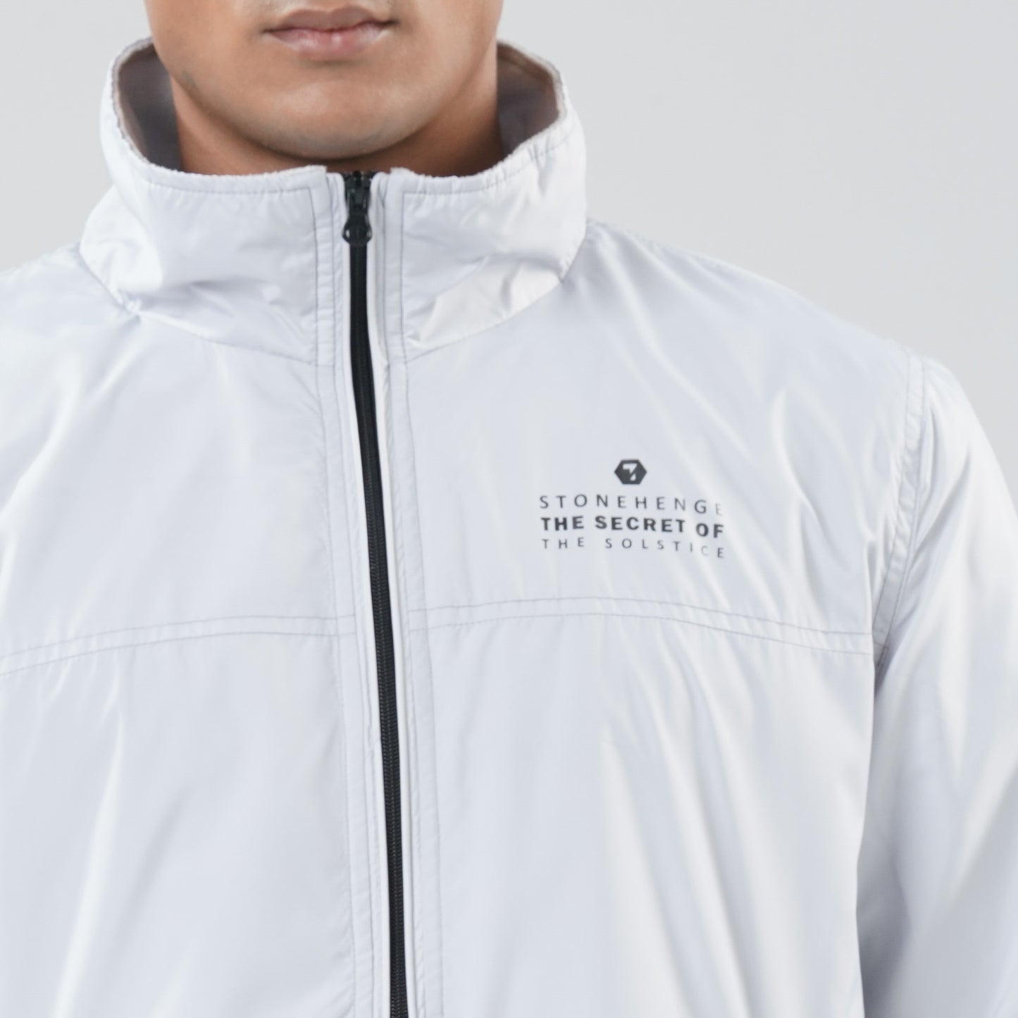 Mens Grey Windbreaker