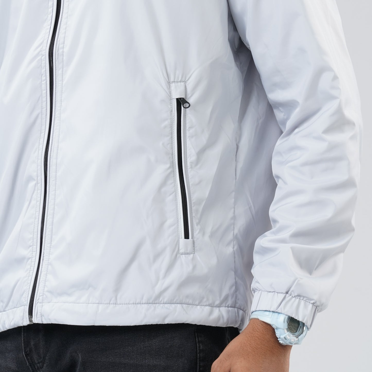 Mens Grey Windbreaker