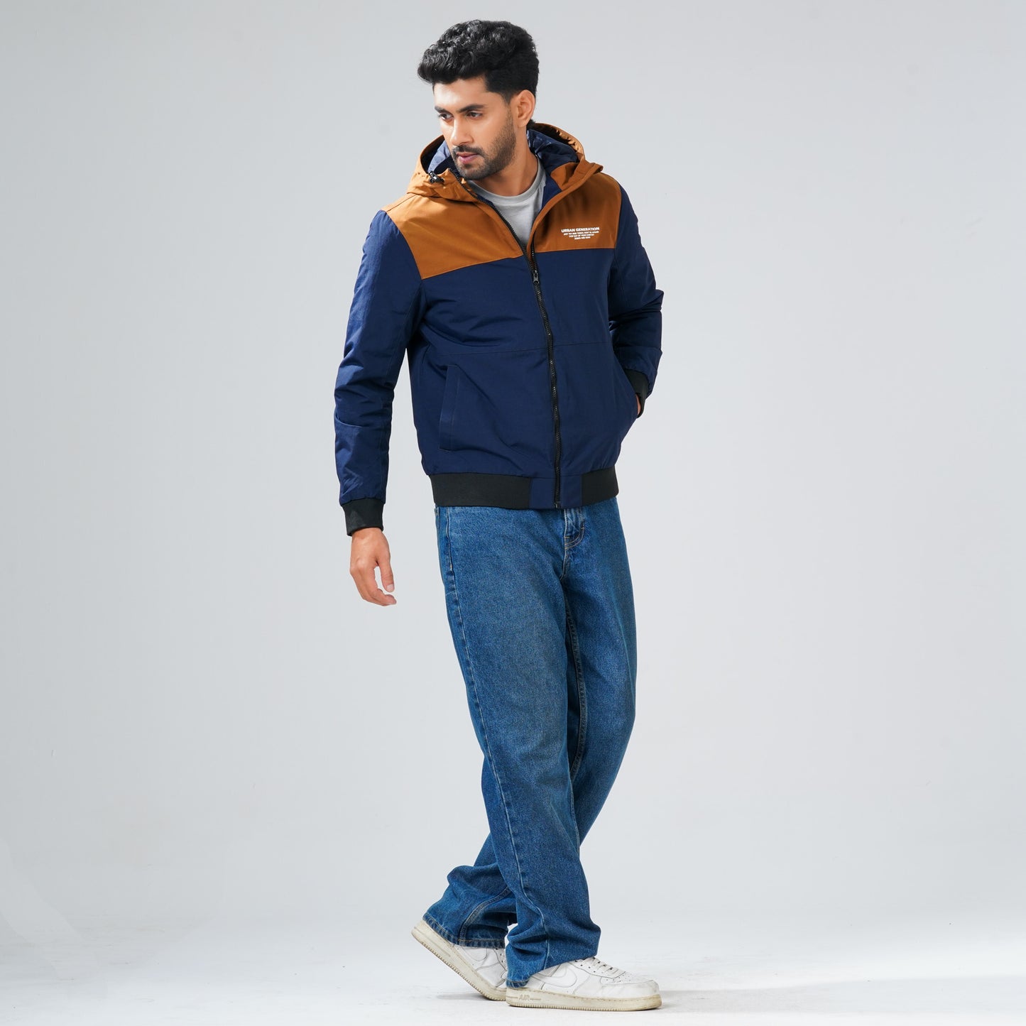 Mens Navy & Khaki Windbreaker