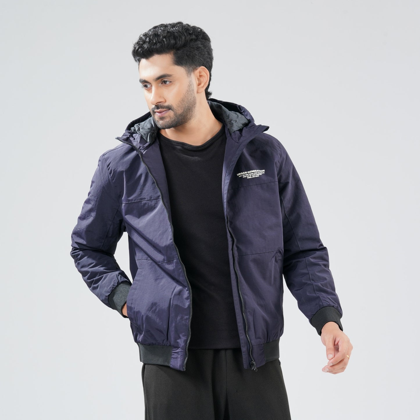 Mens Navy Windbreaker
