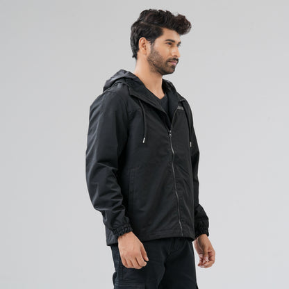 Mens Black Windbreaker