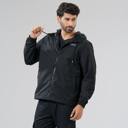 Mens Black Windbreaker