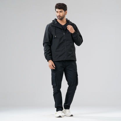 Mens Black Windbreaker