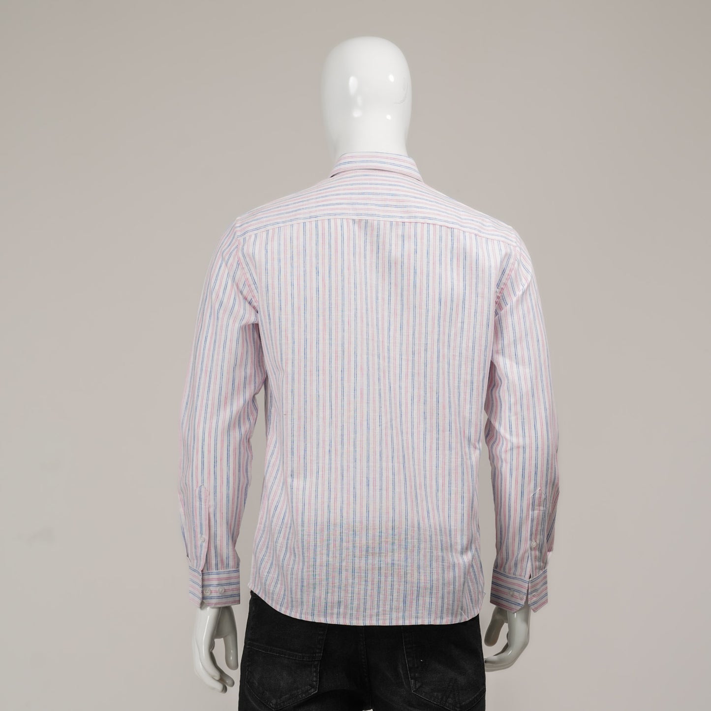 Mens Pink & Blue Striped Formal Shirt