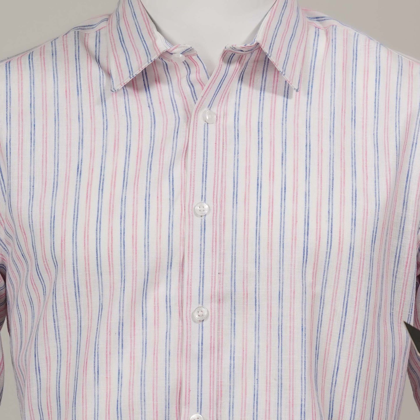 Mens Pink & Blue Striped Formal Shirt