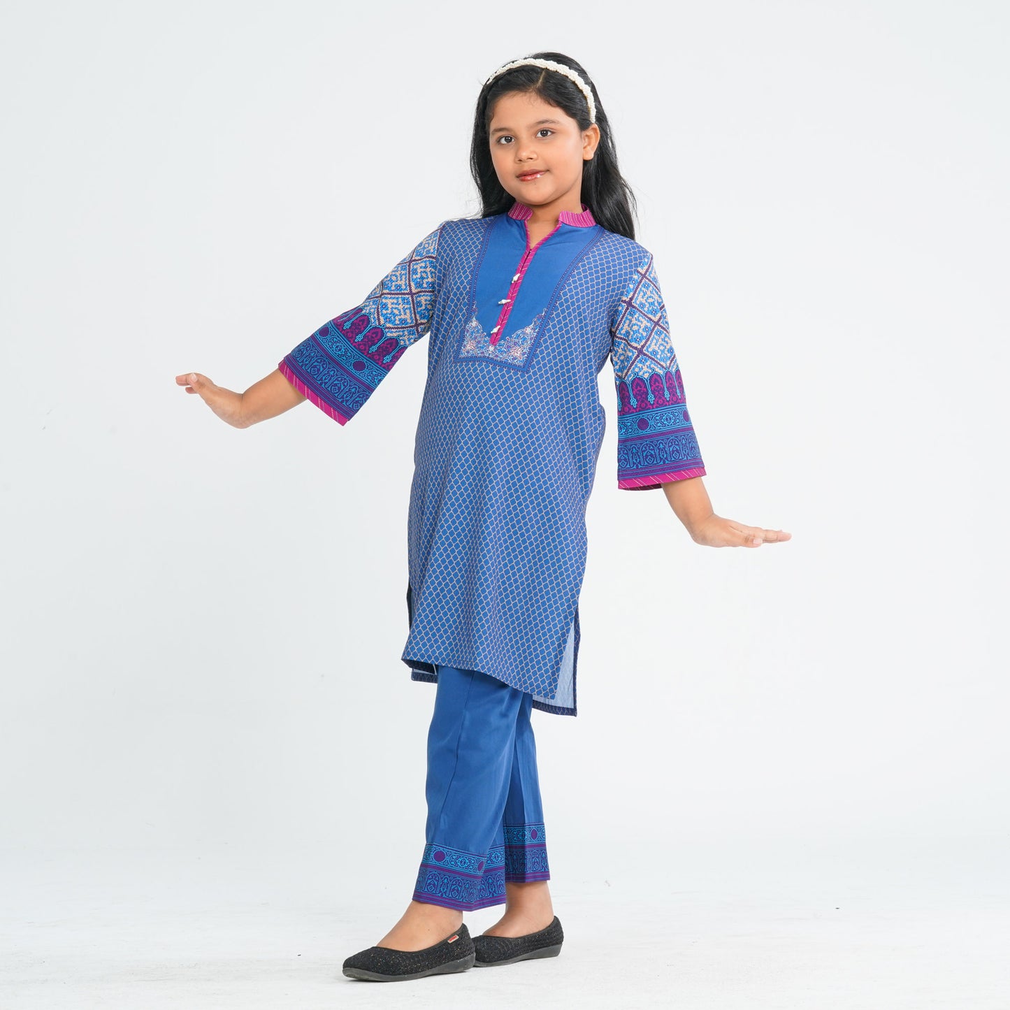 Girl's Blended Silk Two Piece Set