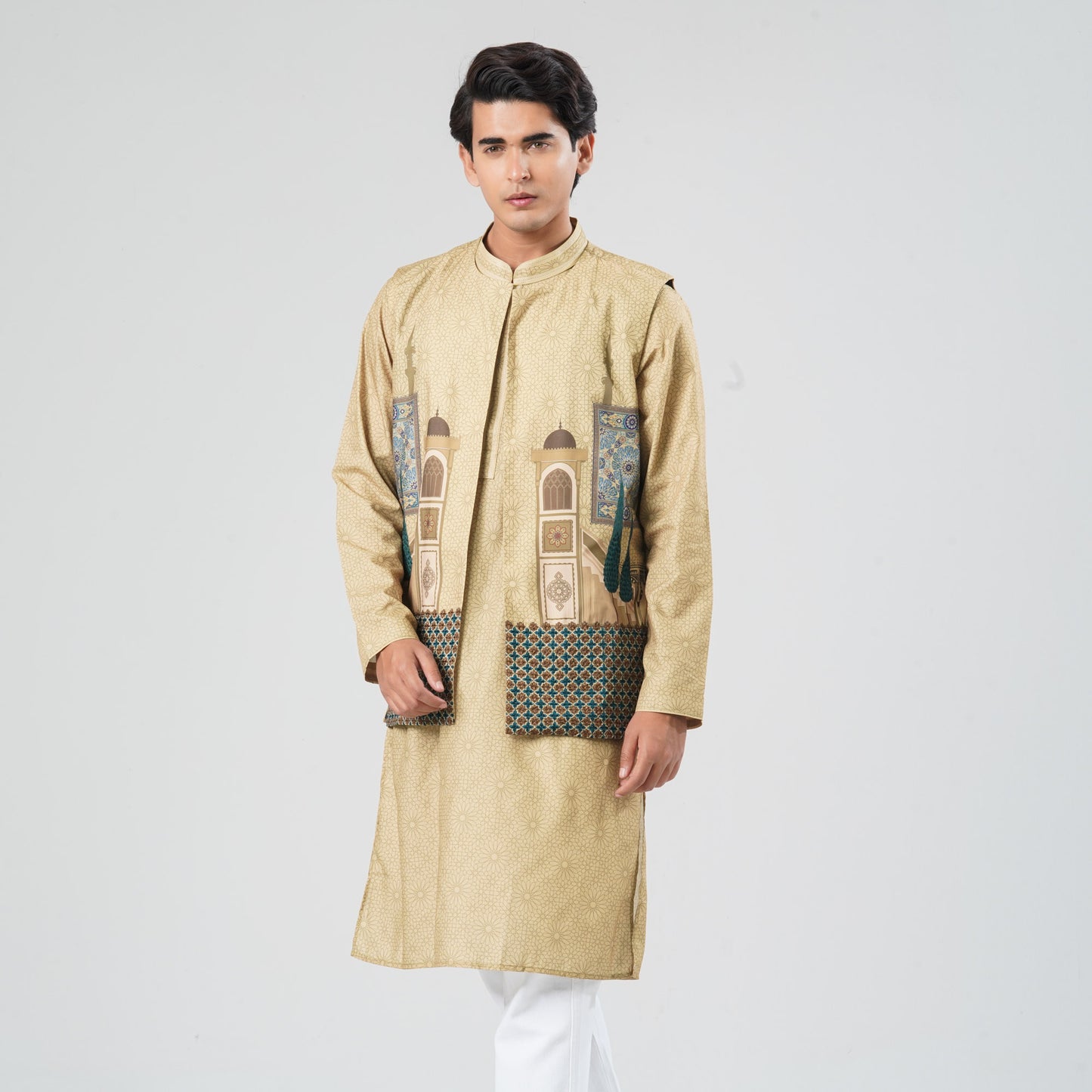 Men's Blended Cotton Panjabi Set