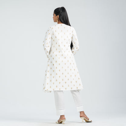 Women’s White Embroidered Two Piece Set