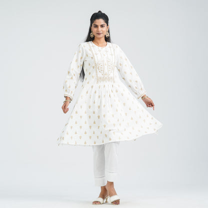 Women’s White Embroidered Two Piece Set