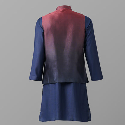 Mens Wine & Navy Two Piece Set