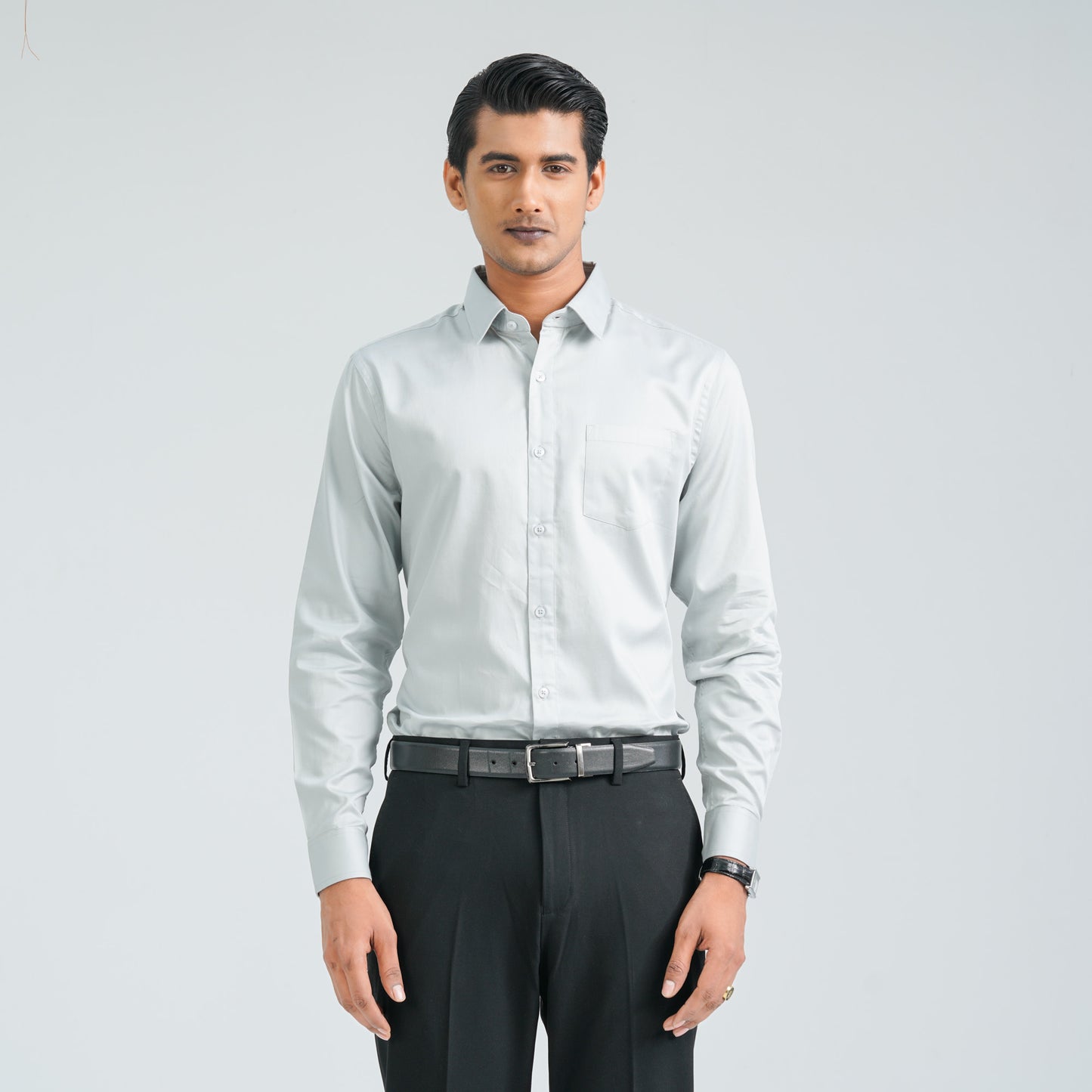Men’s White Satin Lycra Shirt