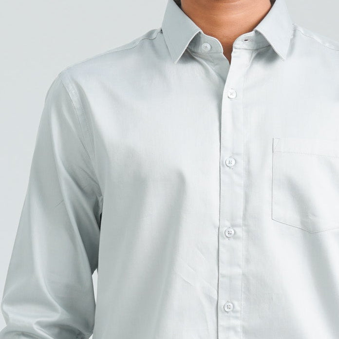 Men’s White Satin Lycra Shirt