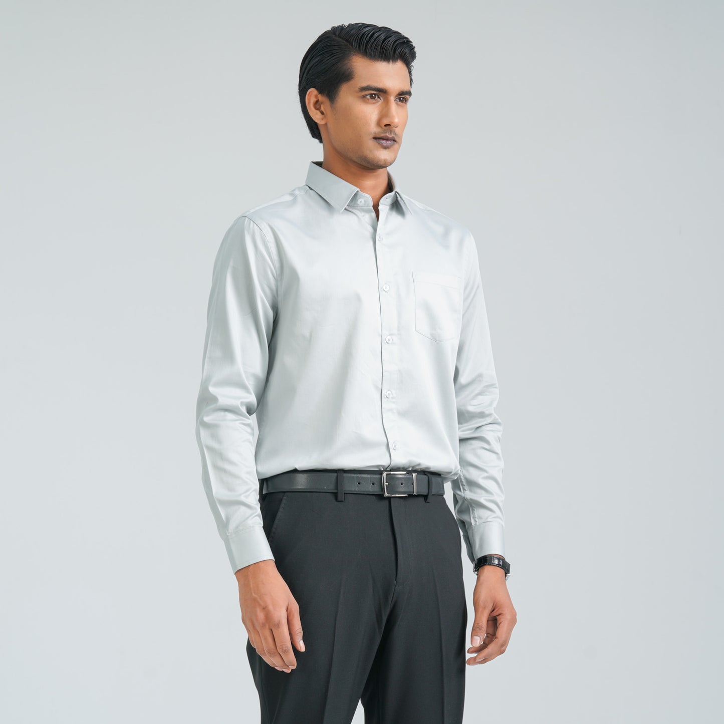 Men’s White Satin Lycra Shirt