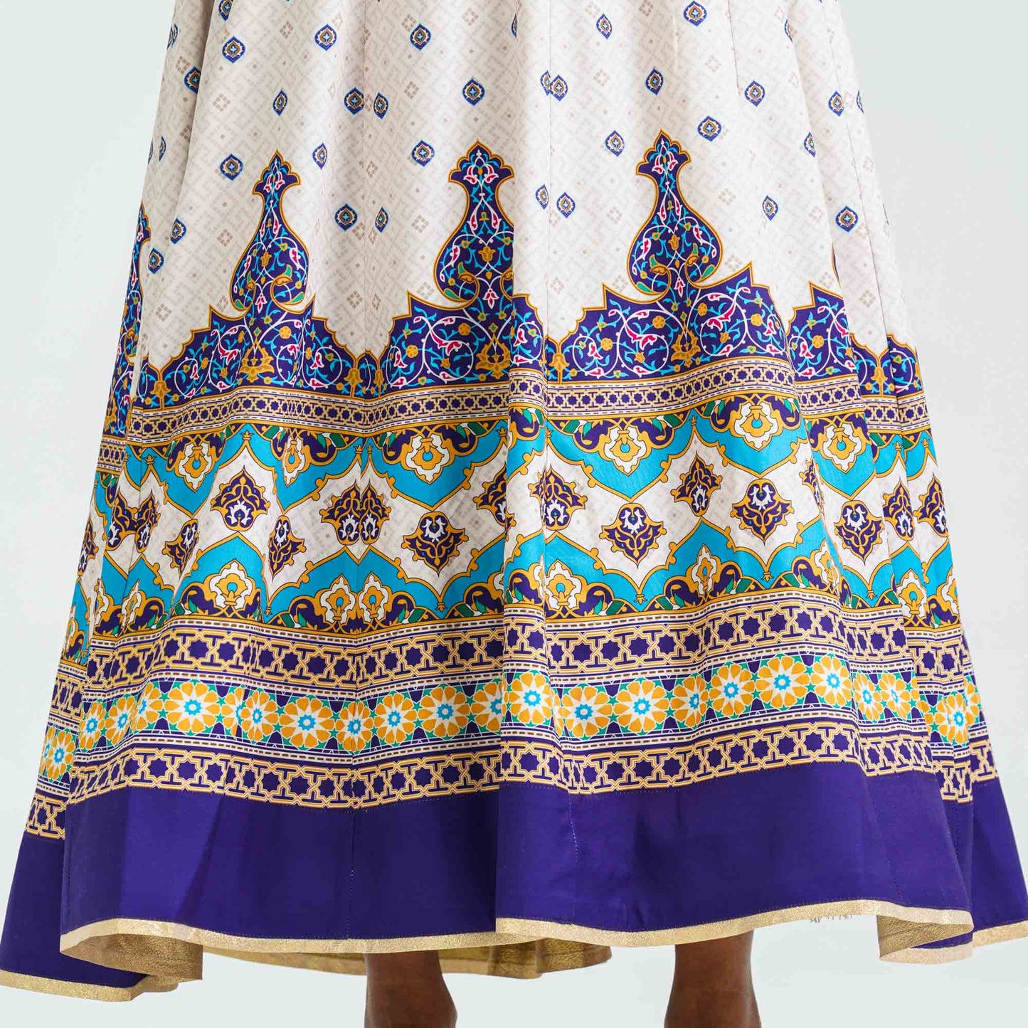 Women’s Embroidered Blue Silk Gown