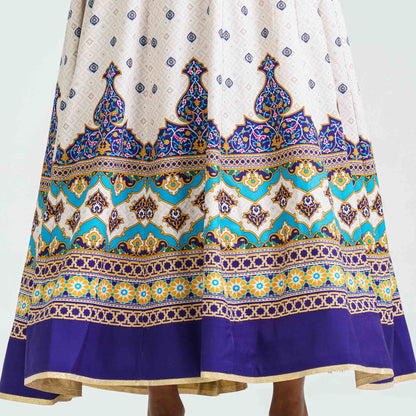 Women’s Embroidered Blue Silk Gown