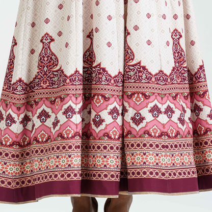 Women’s Embroidered Burgundy Silk Gown
