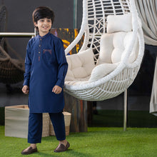 Load image into Gallery viewer, BOYS EMBROIDERY KABLI-NAVY
