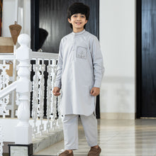 Load image into Gallery viewer, BOYS EMBROIDERY KABLI-GREY
