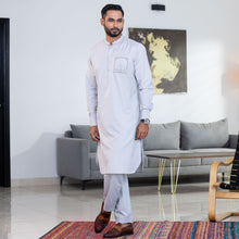 Load image into Gallery viewer, MENS EMBROIDERY KABLI-GREY
