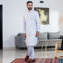 Load image into Gallery viewer, Men&#39;s Grey Embroidered Kabli Set
