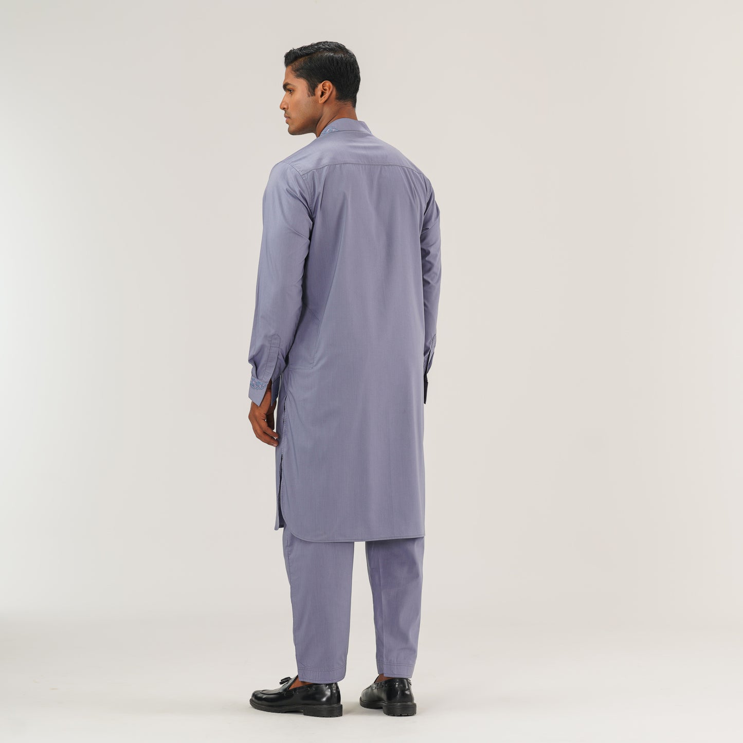 Mens Grey Embroidered Kabli Set