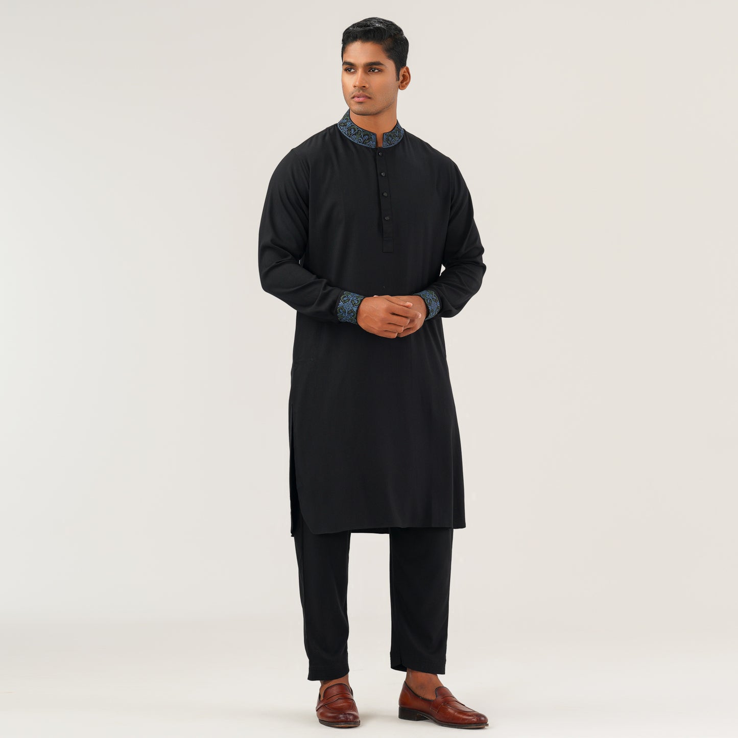 Mens Black Kabli Set