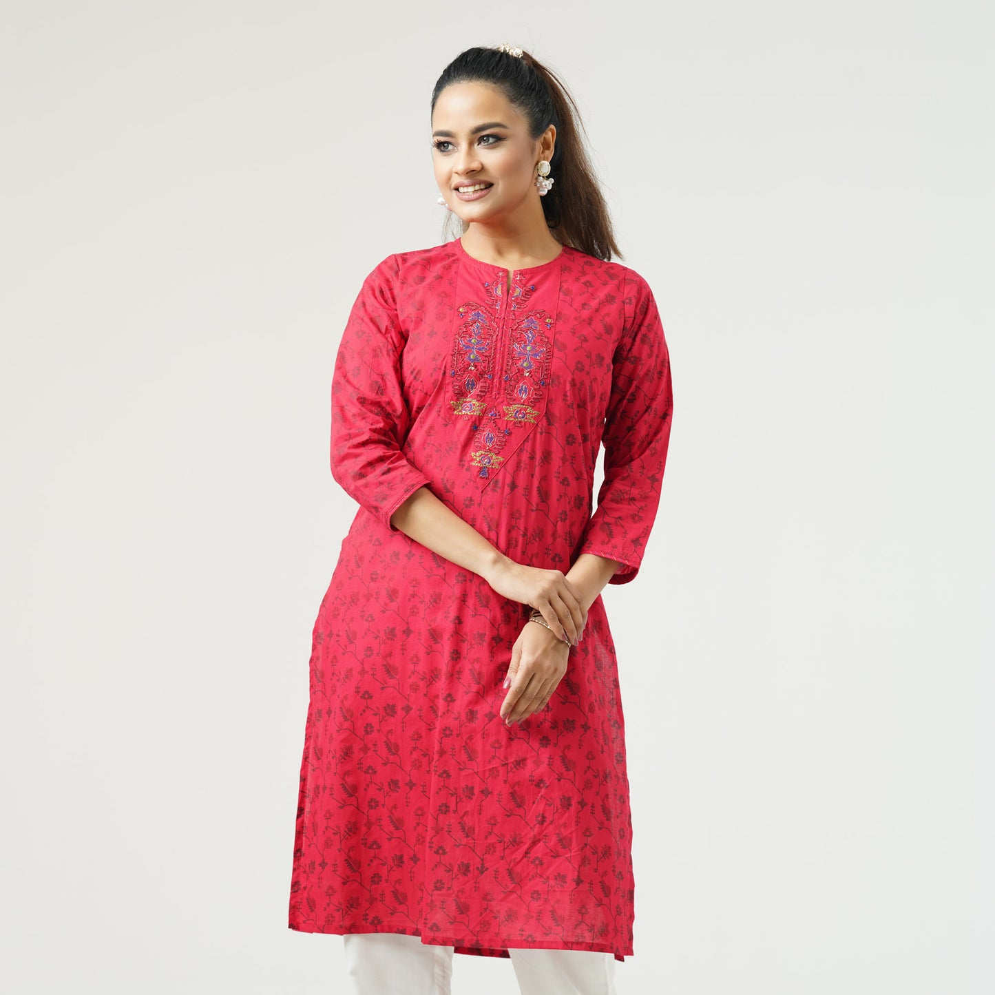 Womens Red Kurti