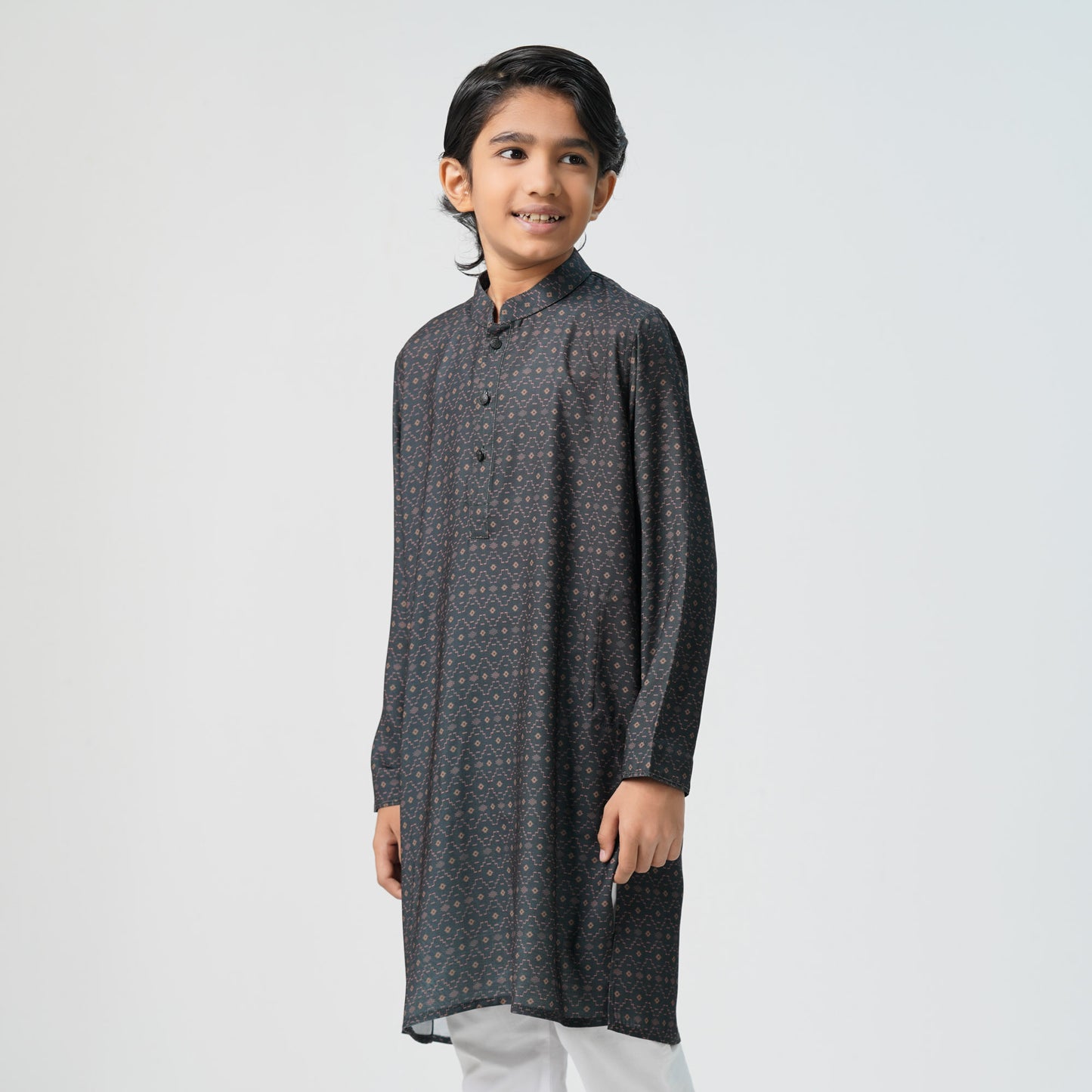 Boys Black Printed Panjabi