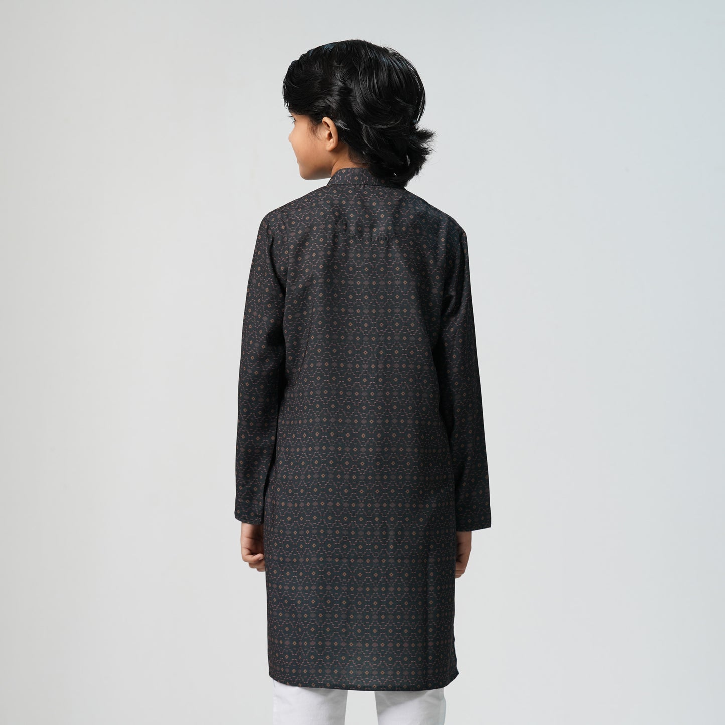 Boys Black Printed Panjabi