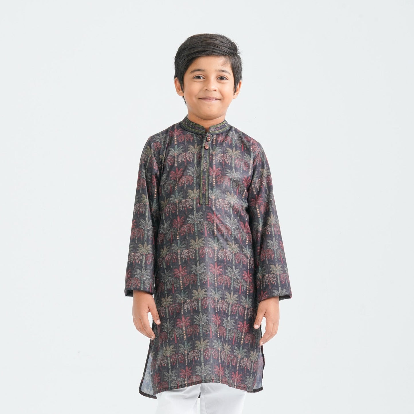 Boy's Black Printed Panjabi