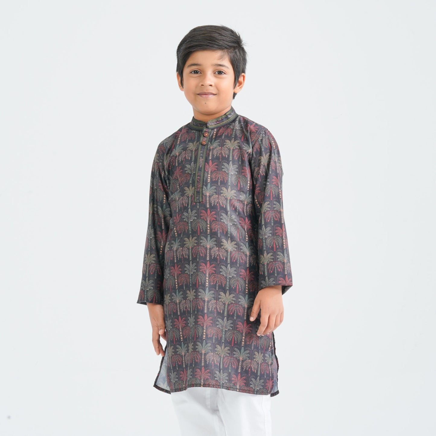 Boy's Black Printed Panjabi