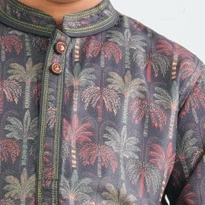 Boy's Black Printed Panjabi