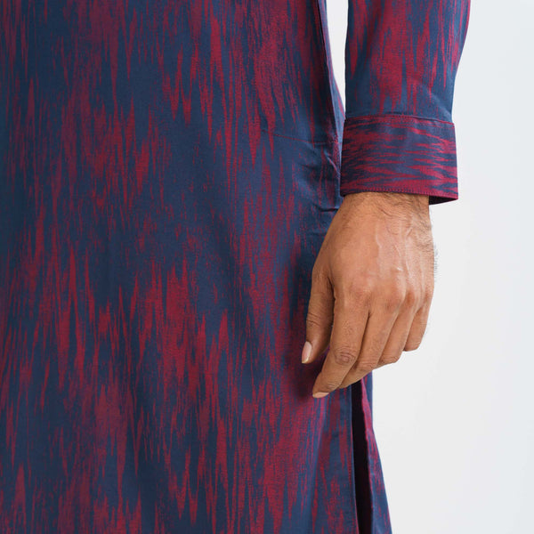 Men's Maroon Basic Panjabi