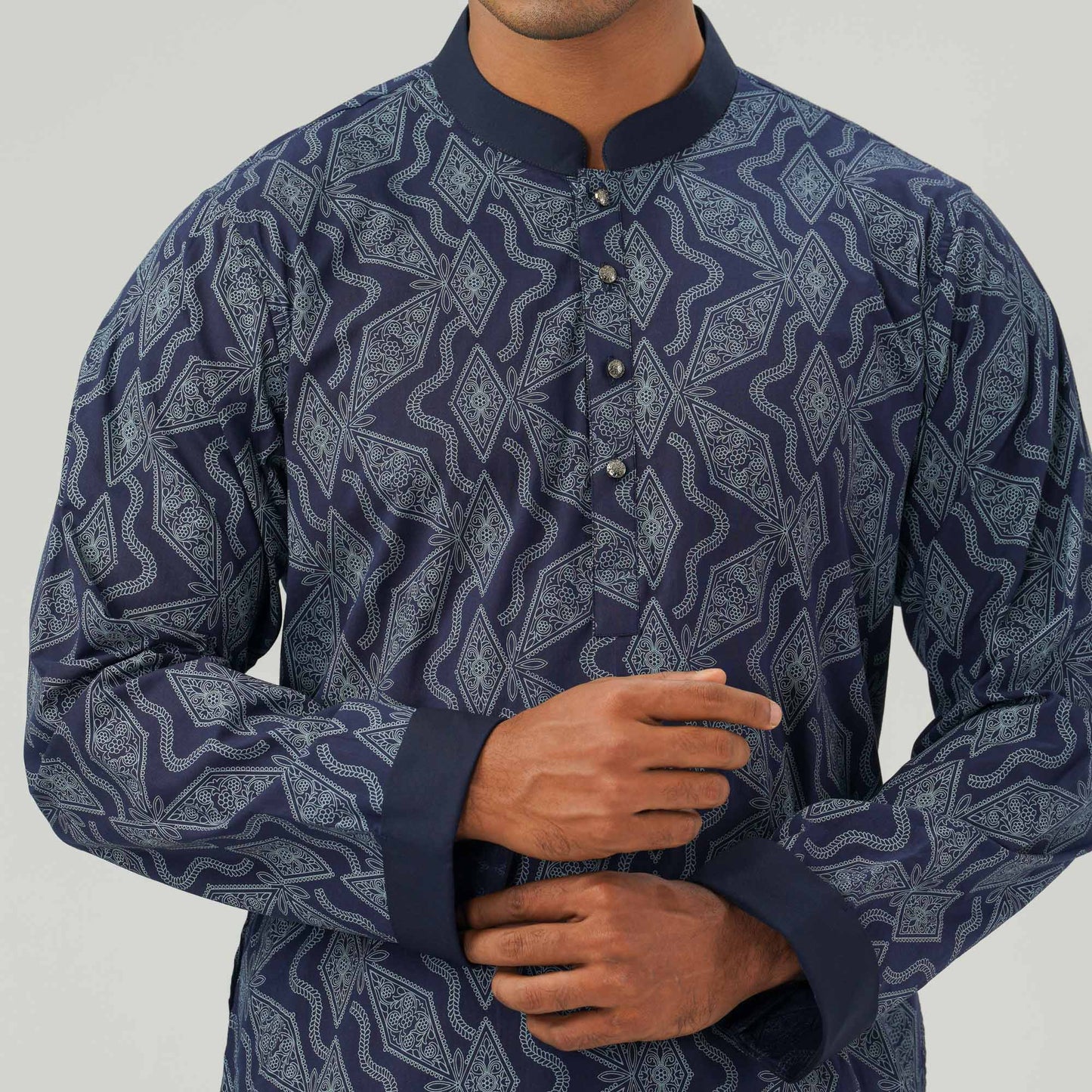 Mens Navy Blue Panjabi