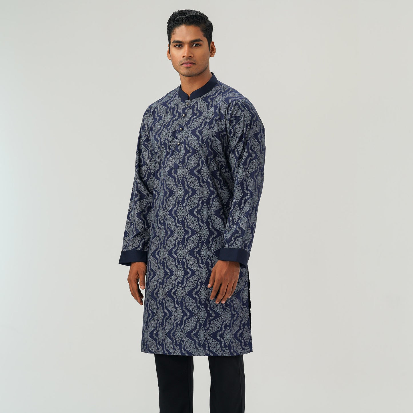 Mens Navy Blue Panjabi