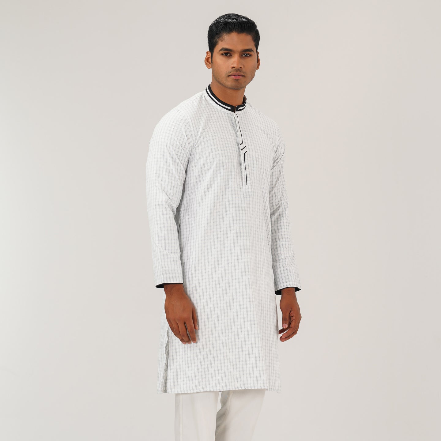 Mens White Slim Fit Panjabi