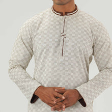 Load image into Gallery viewer, Mens Cream Slim Fit Panjabi
