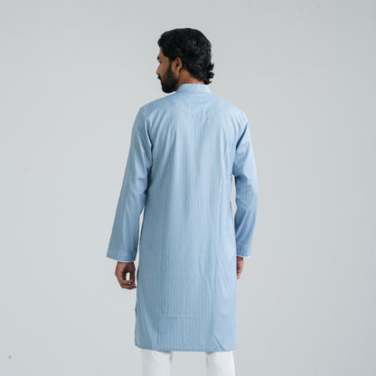 Men’s Sky Blue Striped Panjabi