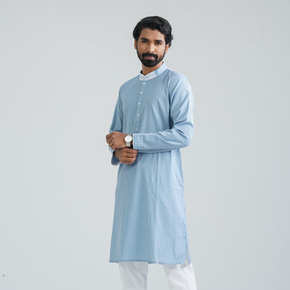 Men’s Sky Blue Striped Panjabi