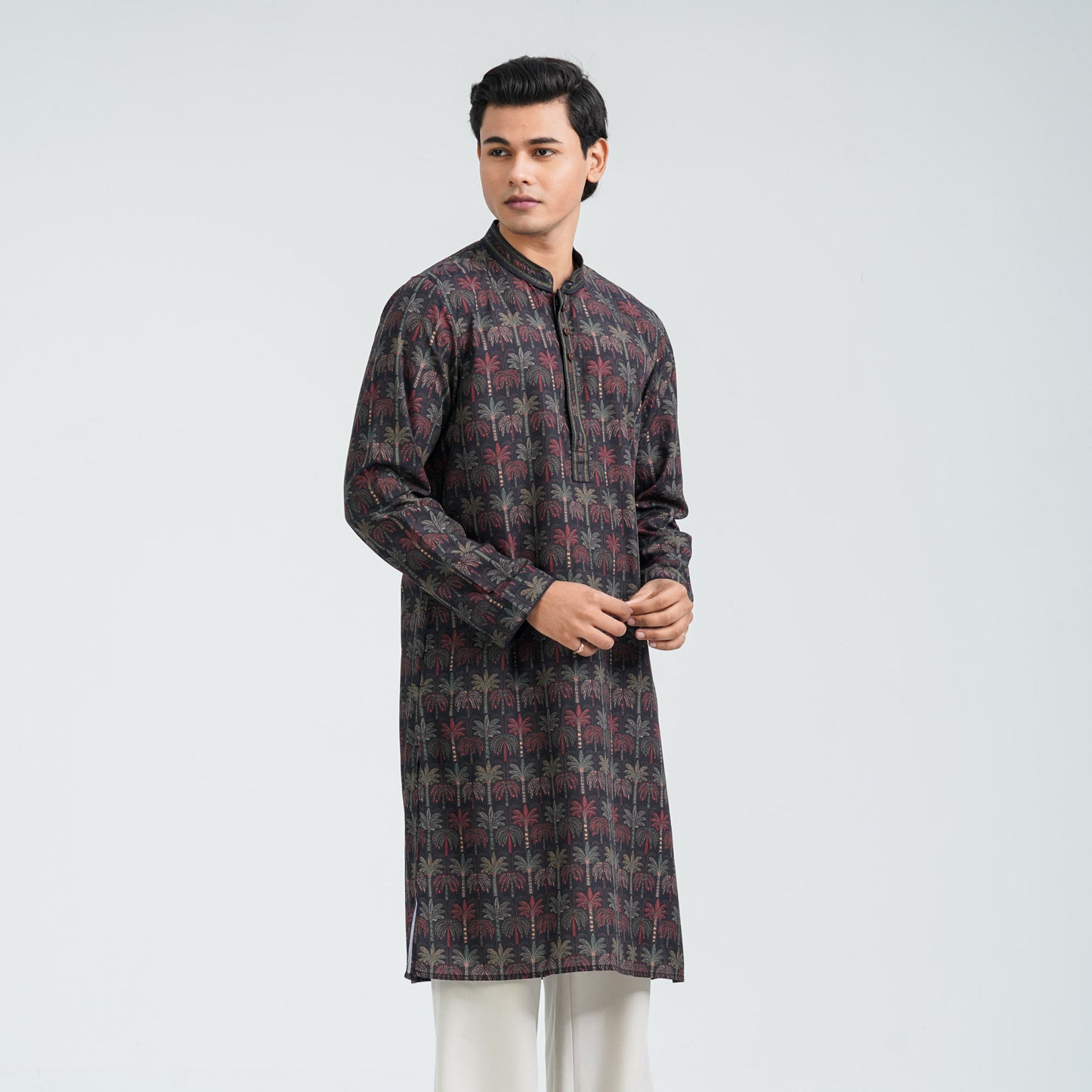 Men’s Black Digital Printed Torray Panjabi