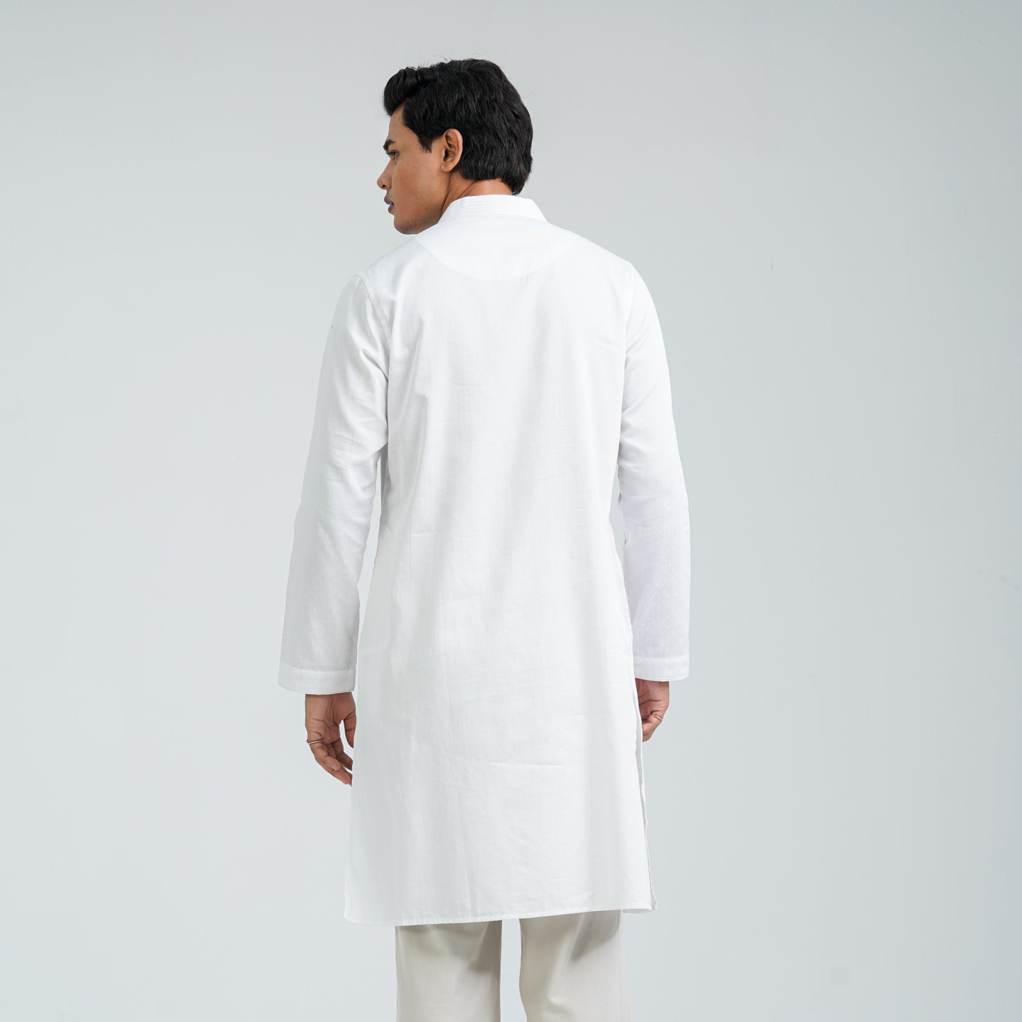 Men’s White Viscose Basic Panjabi