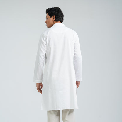 Men’s White Viscose Basic Panjabi