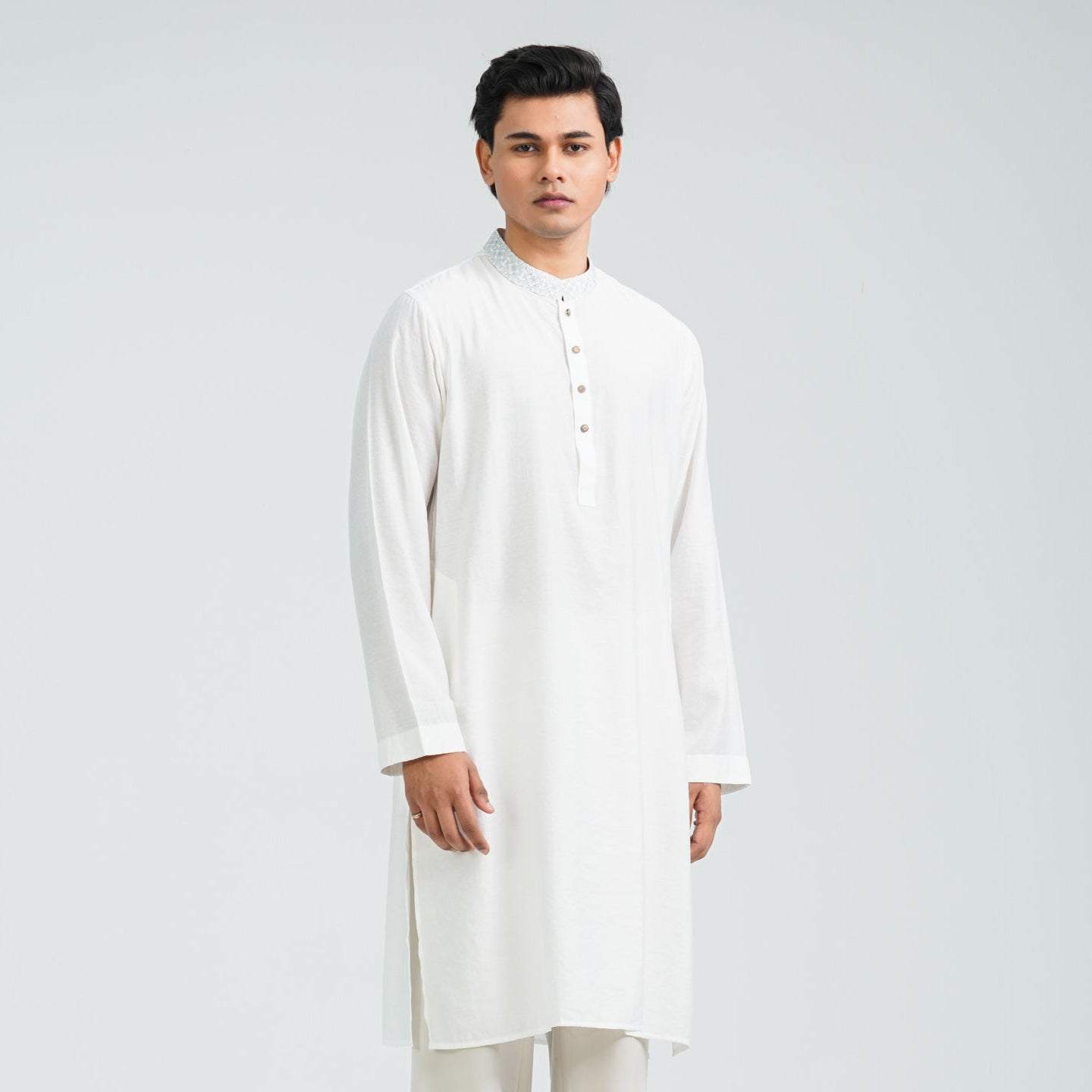 Men’s White Cotton Panjabi