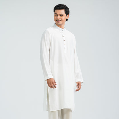 Men’s White Cotton Panjabi