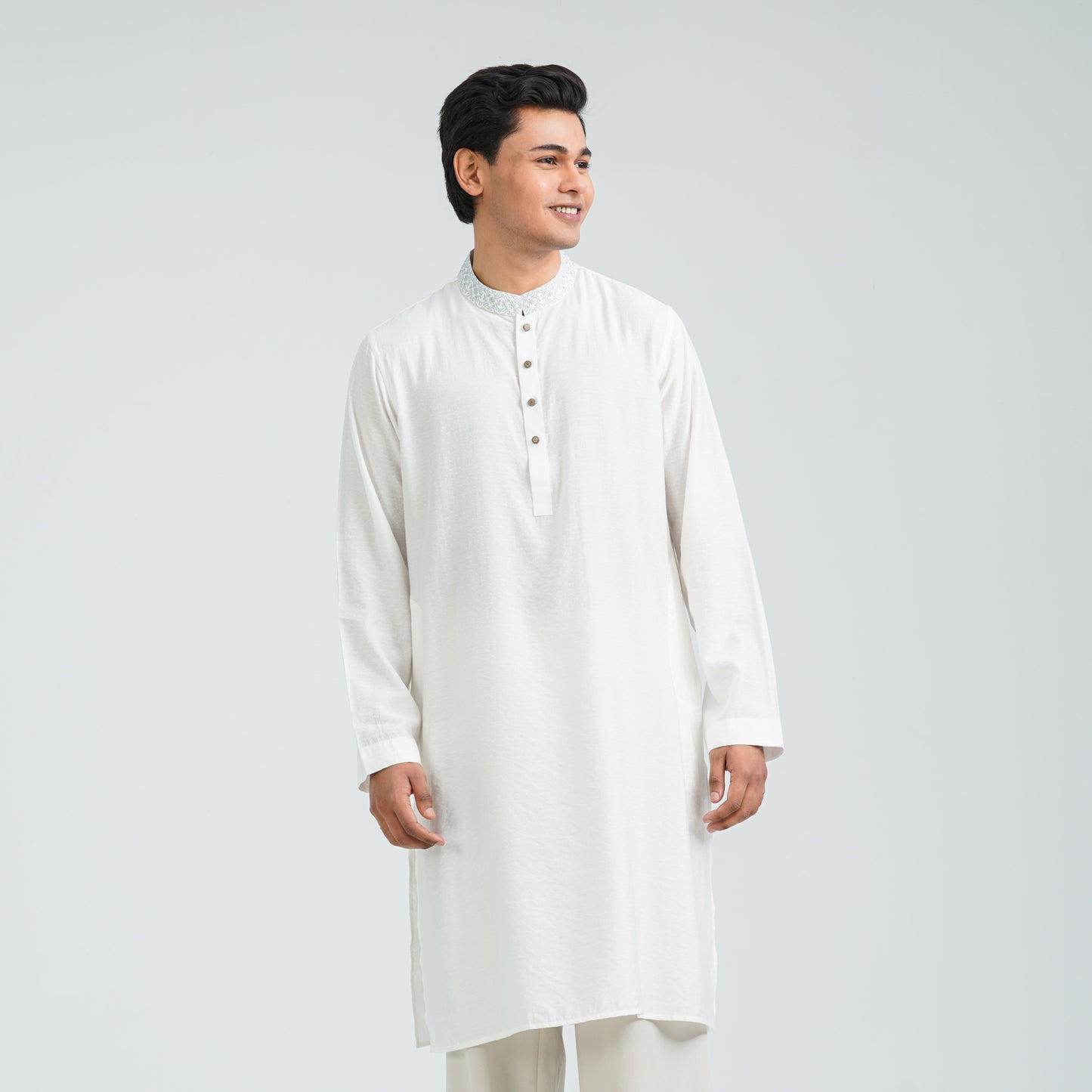 Men’s White Cotton Panjabi