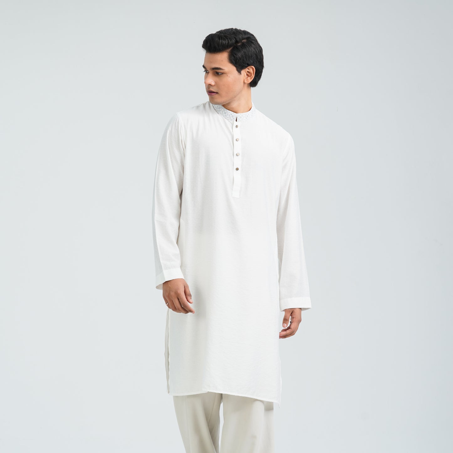 Men’s White Cotton Panjabi