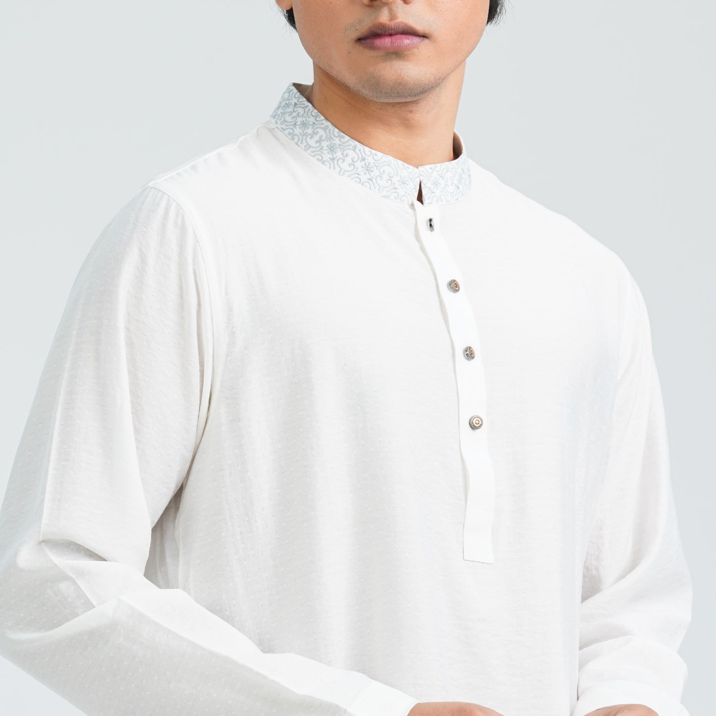 Men’s White Cotton Panjabi